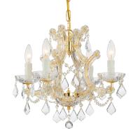 Four Light Mini Chandelier by Crystorama - Maria Theresa Collection, Gold Finish - 4474-GD-CL-I