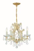Four Light Mini Chandelier by Crystorama - Maria Theresa Collection, Gold Finish - 4474-GD-CL-I