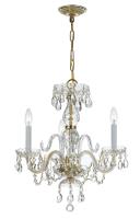Three Light Mini Chandelier by Crystorama - Traditional Crystal Collection, Polished Brass Finish - 5044-PB-CL-I