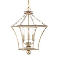 Three Light Mini Chandelier by Crystorama - Broche Collection, Antique Gold Finish - 514-GA