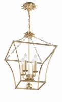 Three Light Mini Chandelier by Crystorama - Broche Collection, Antique Gold Finish - 514-GA