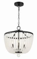Four Light Chandelier by Crystorama - Rylee Collection, Matte Black Finish - 604-MK-FR