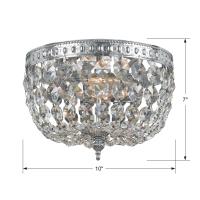 Two Light Flush Mount by Crystorama - Waltham Collection, Polished Chrome Finish - 710-CH-CL-I