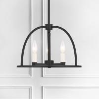 Three Light Chandelier by Crystorama - Abbott Collection, Black Finish - ABB-3003-BK