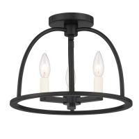 Three Light Semi Flush Mount by Crystorama - Abbott Collection, Black Finish - ABB-3003-BK_CEILING