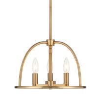 Three Light Chandelier by Crystorama - Abbott Collection, Vibrant Gold Finish - ABB-3003-VG