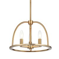 Three Light Chandelier by Crystorama - Abbott Collection, Vibrant Gold Finish - ABB-3003-VG