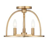 Three Light Semi Flush Mount by Crystorama - Abbott Collection, Vibrant Gold Finish - ABB-3003-VG_CEILING