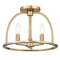 Three Light Semi Flush Mount by Crystorama - Abbott Collection, Vibrant Gold Finish - ABB-3003-VG_CEILING