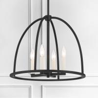 Four Light Chandelier by Crystorama - Abbott Collection, Black Finish - ABB-3004-BK