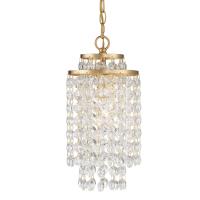 One Light Chandelier by Crystorama - Gabrielle Collection, Antique Gold Finish - GAB-B7301-GA