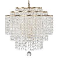 Six Light Chandelier by Crystorama - Gabrielle Collection, Antique Gold Finish - GAB-B7305-GA