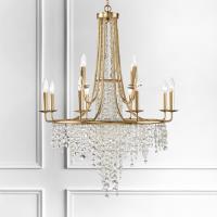 12 Light Chandelier by Crystorama - Gabrielle Collection, Antique Gold Finish - GAB-B7312-GA