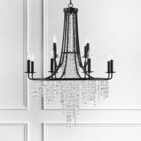 12 Light Chandelier by Crystorama - Gabrielle Collection, Matte Black Finish - GAB-B7312-MK