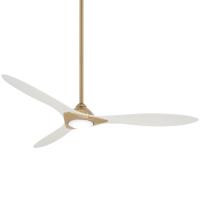60"Ceiling Fan by Minka Aire - Sleek Collection, Soft Brass Finish - F868L-SBR/WHF