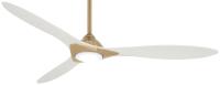 60"Ceiling Fan by Minka Aire - Sleek Collection, Soft Brass Finish - F868L-SBR/WHF