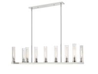 Nine Light Linear Chandelier by Z-Lite - Beau Collection, Polished Nickel Finish - 3031-9L-PN