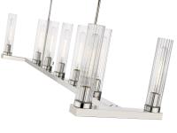 Nine Light Linear Chandelier by Z-Lite - Beau Collection, Polished Nickel Finish - 3031-9L-PN