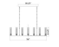 Nine Light Linear Chandelier by Z-Lite - Beau Collection, Polished Nickel Finish - 3031-9L-PN