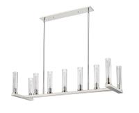 Nine Light Linear Chandelier by Z-Lite - Beau Collection, Polished Nickel Finish - 3031-9L-PN