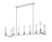 Nine Light Linear Chandelier by Z-Lite - Beau Collection, Polished Nickel Finish - 3031-9L-PN