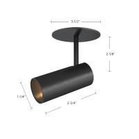 LED Semi-Flush Mount by Kuzco Lighting - Downey Collection, Black Finish - SF15701-BK