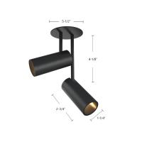 LED Semi-Flush Mount by Kuzco Lighting - Downey Collection, Black Finish - SF15702-BK