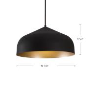 LED Pendant by Kuzco Lighting - Helena Collection, Black/Gold Finish - PD9117-BK/GD