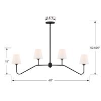 Four Light Chandelier by Crystorama - Keenan Collection, Black Forged Finish - KEE-A3004-BF