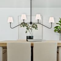 Four Light Chandelier by Crystorama - Keenan Collection, Black Forged Finish - KEE-A3004-BF