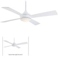 52"Ceiling Fan by Minka Aire - Aluma Collection, Flat White Finish - F523L-WHF