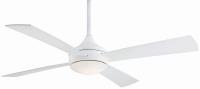 52"Ceiling Fan by Minka Aire - Aluma Collection, Flat White Finish - F523L-WHF