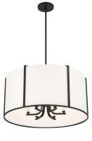 Six Light Pendant by Crystorama - Carlyn Collection, Black Finish - CAR-9206-BK
