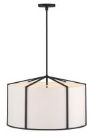 Six Light Pendant by Crystorama - Carlyn Collection, Black Finish - CAR-9206-BK