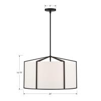 Six Light Pendant by Crystorama - Carlyn Collection, Black Finish - CAR-9206-BK