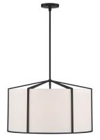 Six Light Pendant by Crystorama - Carlyn Collection, Black Finish - CAR-9206-BK