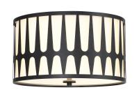 Three Light Flush Mount by Crystorama - Royston Collection, Black Finish - ROY-800-BK