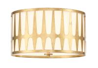 Three Light Flush Mount by Crystorama - Royston Collection, Antique Gold Finish - ROY-800-GA