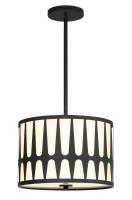 Three Light Pendant by Crystorama - Royston Collection, Black Finish - ROY-803-BK