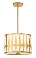 Three Light Pendant by Crystorama - Royston Collection, Antique Gold Finish - ROY-803-GA