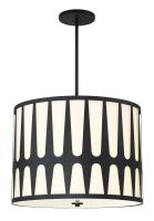 Five Light Pendant by Crystorama - Royston Collection, Black Finish - ROY-809-BK