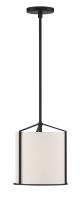 One Light Pendant by Crystorama - Carlyn Collection, Black Finish - CAR-9201-BK