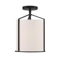 One Light Semi Flush Mount by Crystorama - Carlyn Collection, Black Finish - CAR-9201-BK_CEILING