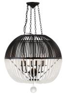 Six Light Pendant by Crystorama - Duval Collection, Matte Black Finish - DUV-626-MK