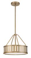 Three Light Pendant by Crystorama - Kendal Collection, Vibrant Gold Finish - KEN-8303-VG