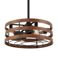 26"Ceiling Fan by Minka Aire - Audrey Collection, Coal And Distressed Koa Finish - F631L-CL/DK