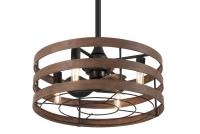 26"Ceiling Fan by Minka Aire - Audrey Collection, Coal And Distressed Koa Finish - F631L-CL/DK