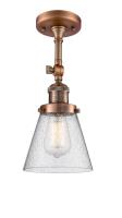 LED Semi-Flush Mount by Innovations - Franklin Restoration Collection, Antique Copper Finish - 201F-AC-G64-LED