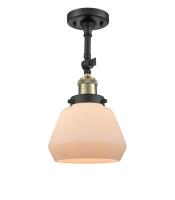 One Light Semi-Flush Mount by Innovations - Franklin Restoration Collection, Black Antique Brass Finish - 201F-BAB-G171