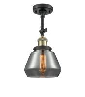 One Light Semi-Flush Mount by Innovations - Franklin Restoration Collection, Black Antique Brass Finish - 201F-BAB-G173